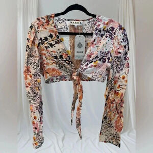 🍀 BAROK NWT PATCHWORK FRONT TIE TOP SIZE S/M